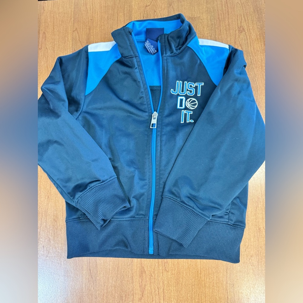 Nike Just Do It Zip Up Jacket Toddler Boys 4T Blue Basketball Track‎ Jacket